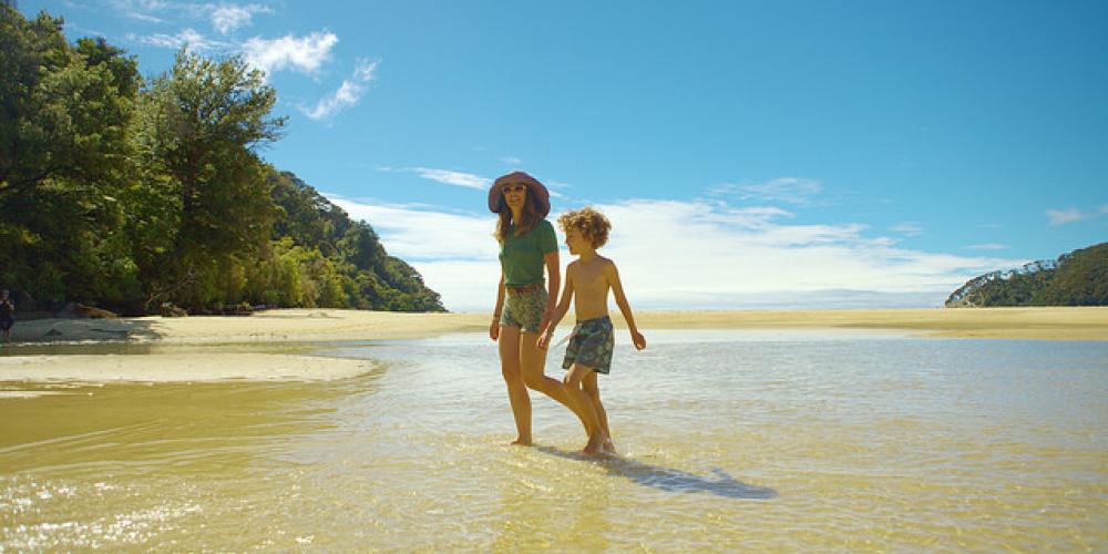 Lucy Peach and son small Wilsons Abel Tasman Guided and Self-Guided Walks
